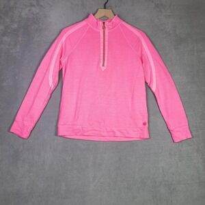 Lilly Pulitzer Ashlee Pullover Womens S Pink 1/2 Zip Mock Neck Raglan FLAW
